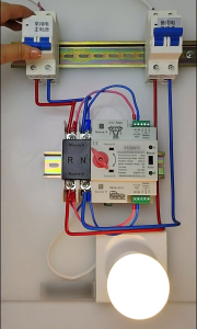 Din Rail 2P ATS Dual Power Automatic Transfer Switch Single Phase 220V 100A 125A PV Uninterrupted Power Changeover Switch