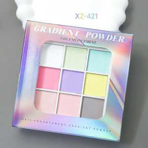 9 สีเล็บPigment Palette Solid Magic Mirror PowderชุดOmbreฝุ่นเล็บผงสําหรับเล็บเล็บDIY Gradient Glitter