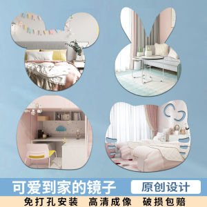 Soft Mirror Wall Self-Adhesive HD Acrylic Wall Sticker Kindergarten Cartoon Small Mirror Dormitory Wall Punch-Free