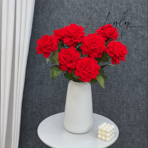 Cành Hoa Hồng Nhung Đại 1B 10 Lớp bó hoa trang trí tiệc sự kiện. Hoa Lụa LyLy Decor