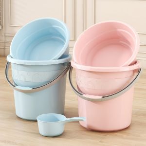 Large Thick Plastic Water Bucket with Lid for Home Use