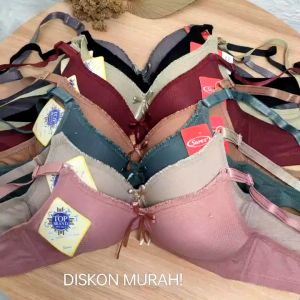 Bra Tanpa Kawat SOREX 9850 Size 34-40 Cup A-B Katun Berpori-pori Bra Katun Cup Full Tanpa Kawat SOREX Katun Premium