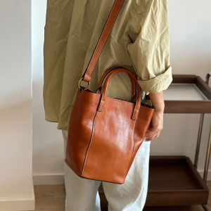 BeeGreen Women High Quality Genuine Leather Shoulder Bag Soft Cowhide Handbag Daily Elegant Commuter Bag with Detachable inner bag