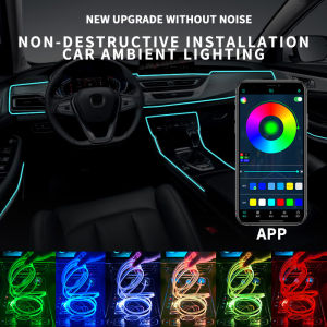 5M Ambient Light APP Control Dashboard Center Console Colorful LED Strip Interior Decorative Lamps Atmosphere Light