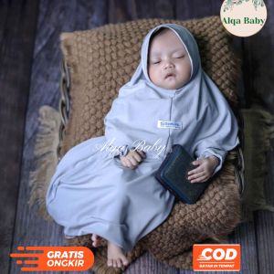 Alqa Set Gamis & Krudung Jersey Premium Bayi 03612 Bulan Anak 123 Tahun