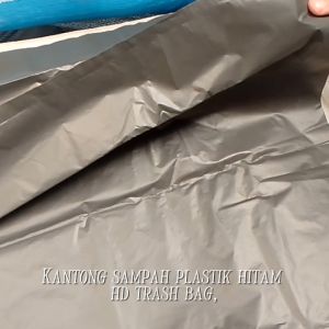 Kantong Sampah plastik hitam hd 60cm x 100cm trash bag jumbo packing tanpa lem  tebal 500gr/pak