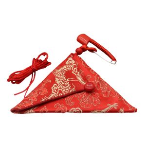 Large Safety Lucky Charm Bag Triangular Pendant Necklace Jewelry Storage Bag Sachet Feng Shui Amulet Bag Red String Bag