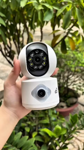 Camera Wifi Yoosee Qs-415 16Mp 2 Mắt Trong Nhà Xem 2 Màn Hình Xoay 320° Đàm Thoại 2 Chiều