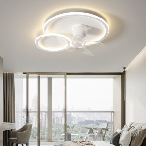 Modern Full Spectrum Minimal Ceiling Fan Lamp for Living Room Bedroom Ultra Thin Integrated Fan Lights Suitable for Summer and Winter