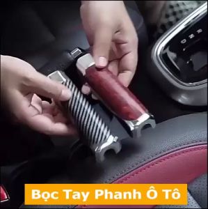 Bọc phanh tay ô tô vân gỗ vân carbon sang trọng bảo vệ phanh tay không bị trầy xước