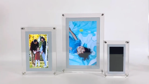 7*10mm Magnetic Acrylic Photo Frame Double-sided Clear Mini Picture Photo Display Stand Holder