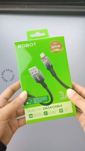 Kabel Data Charger Robot Tipe C 3A 18 Watt Fast Charging Qualcomm Quick Charge Casan Carger Type C Tepsi Taepsi HP Tab Android RGBC100