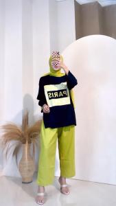 STELAN KAOS OVERSIZE COMBED 24S PREMIUM / ONE SET COMBED VIRAL / ONE SET SABLON PARIS / STELAN WANITA LAGI TREN / STELAN KAOS OVERSIZE WANITA TANGAN 7/8 BAHAN KATUN COMBED / STELAN WANITA DEWASA TERBARU / STELAN KAOS WANITA DEWASA CELANA PANJANG / SETELAN