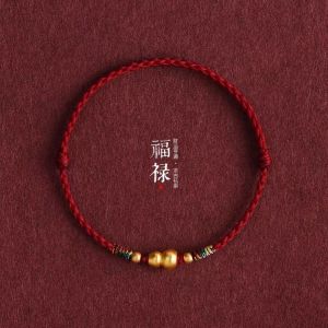 Handwoven Red Rope Bracelet And Ankle Chain for Men And Women Lucky Gourd Feng Shui Jewelry Good Luck And Wealth Symbol