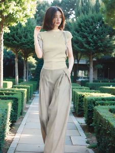 Summer Strong Temperament Womens Clothing Capable Elegant Fancy Adult Lady like Woman Tops Loose Pants Casual Fashion Two-Piece Set