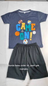 Hypelane Kids - Setelan Baju Kaos Anak Laki Laki Karakter Cowok Distro Game On Umur 1 - 10 Tahun