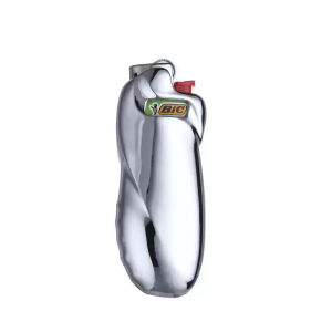 Shiny Zinc Alloy Chromed Metal Shell For Small Bic Lighter J5 J25 No Lighter