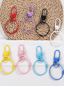 Colorful Metal Baked Paint Keychain Accessories Doll Bag Hanging Decorations Toy Spring Loaded Clip-Ons Fashionable Jewelry