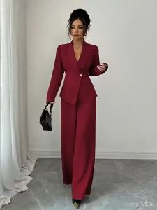 Spring Autumn Elegant Fashion Slim women Pant Sets Long Sleeve 2 Piece Set Womens Bodycon Pant Suits Commuting Womens Clothing