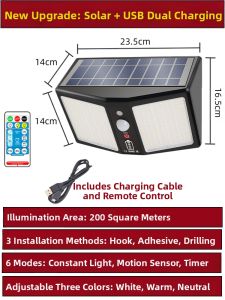 HaoGreen | Solar Powered Ultra-bright Waterproof Induction Outdoor Wall Light