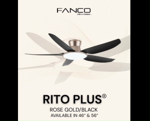Fanco Rito Plus DC Ceiling Fan with Dimmable 36W LED Light – 46” / 56” Smart Fan with 6 Speed
