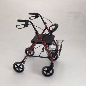 Rollator Adult Walker For Elderly With Foot Rest Heavy Duty For Senior Citizen Medical Trolley