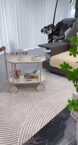 ✳️TSG65✳️ Creamy White ABS/Metal Portability 360 Rotating Cart Trolley Movable Coffee Table Bedside Table Sofa Side Table Cart Trolley Movable Tea Table Kitchen Rack Movable Trolley Snack Storage Rack Organizer Cart Trolley Makeup Rack Cosmetics Rack