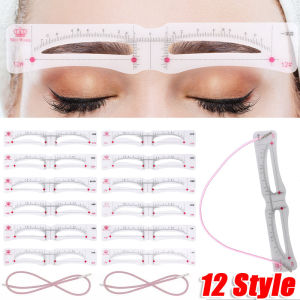 12 Style Fixable Eyebrow Stencil / Lazy Quick Eyebrow Stickers / Professional Eyebrow Shaper Card / DIY Eyebrow Shaping Grooming Template Card
