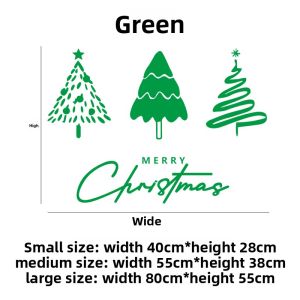 Creative Christmas Tree Glass Stickers Festive Atmosphere Decoration Store Window Decor Waterproof Self Adhesive PVC Wall Stickers