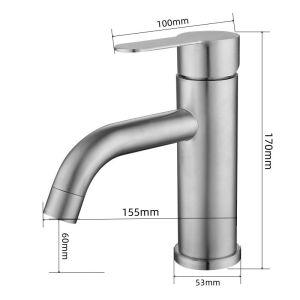Tall Stainless Steel Wash Basin Faucet Hot and Cold Water