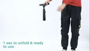 Foldable Walking Cane with LED Light Adjustable Walking Aid Hiking Stick Cane Elderly Tongkat Lampu Jalan Kaki Orang Tua