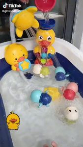 🦢Cute Duck Rotating Waterwheel Baby Bath Toy Yellow Children Infant Water Duck Duckling Toys Big Play Bath Spray