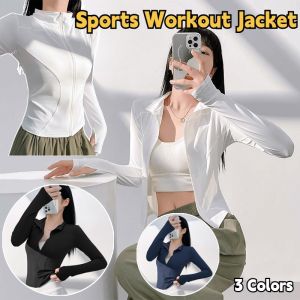 Sports Workout Jacket Long Sleeve Dri fit Yoga Top Running Slim fit Clothes Gym Outfit for Women