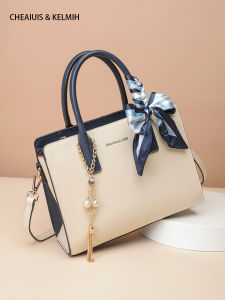 Birthday Gift Womens Handbag Shoulder Crossbody Bag Leather Purse Fashionable Chic Middle-Aged Mom Style Soft Zipper Closure