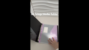 A4/Long Ring Binder Folder with Loose Leaf File Bag Paper Organizer 3 Holes Binder Cover with Document Envelope Bag