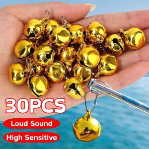 30Pcs Fishing Biting Reminder Clip-On Fishing Rod Tip Bell High Sensitive Loud Sound Fishing Bite Alarm Bell for Night Fishing