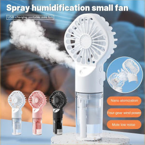 Mini Fan Nano Spray Handheld Fans Rechargeable Cooling Fan Humidification Small Fan Level 4 Wind Speed Summer Cooling Artifact