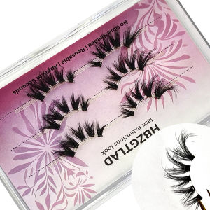 NEW Self Adhesive Eyelashes 3Pairs/Pack Natural Soft Clear Band Look Half Faux Mink Lashes Long Lasting Press On Cat Eye Lashes