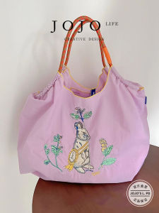 Waterproof Embroidered Nylon Canvas Shopping Bag Handbag Casual Trendy Shoulder Bag for Daily Use from China New Spring 2025