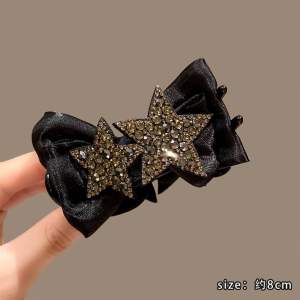 Women’s Rhinestone Star Bow Hair Clip Elegant Hair Clip Accessories Korean Japanese Style Quality CSRH-257