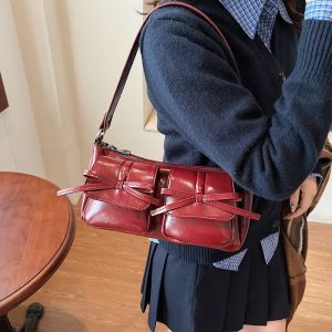 Retro French Bread Bag Womens Handbag 2024 New Fashion Korean Version Versatile Single Shoulder Slant Cross Body Bag Underarm Bag for Women