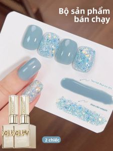 Bộ Sơn Gel Móng Tay XEIJAYI 2 Chai 15ml Màu Xanh Dương Sử Dụng Đèn UV/LED Gel Ngâm Bán Vĩnh Cửu Chất Lượng Salon Làm Nail Nghệ Thuật Mùa Xuân