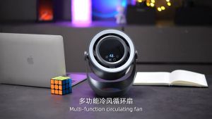 2025 Table Fan Rechargeable Multifunctional Air Circulation Fan With Remote Control 4 Speed Wind Speed With Night Light Brushless Motor Desktop Fan Mini Fan Fast Cooling Turbo Compression Technology