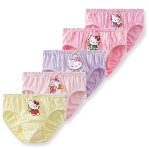 5 Pcs/Lot Childrens Underpants For Girls Cute Cat HelloKitty Cartoon Girls Panties Cotton Baby Kids Underwear Breathable Briefs