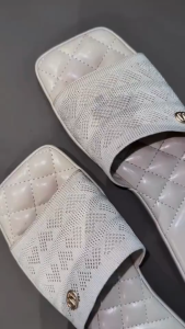 MICHAELA Heart Knitted Flat Sandals Cushioned Quilted Footbed Breathable Comfy Slip-On SH5522134 CL