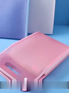 Tas File Handle Warna Transparan Anti Air Multi Layer Folder