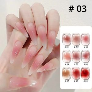 ยาทาเล็บเจลเนื้อเจลลี่สีชมพูใส 12 มล. 1 ชิ้น รุ่นยอดนิยมในโซเชียล โทนสีชมพูแดงนู้ด ใช้กับหลอดไฟยูวี