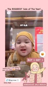 Bebica Simmy Hijab Anak Bayi (0-9 Tahun) | Jersey Premium