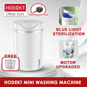 HODEKT Small Mini Washing Machine 4.5Kg Can Wash 5 Clothes One Time 250W Power No Hand Washing Low Noise Fast Cleaning Household Mini Mesin Basuh Blue Light Sterilization Quick Drying Timing Function Large Capacity - Lazada