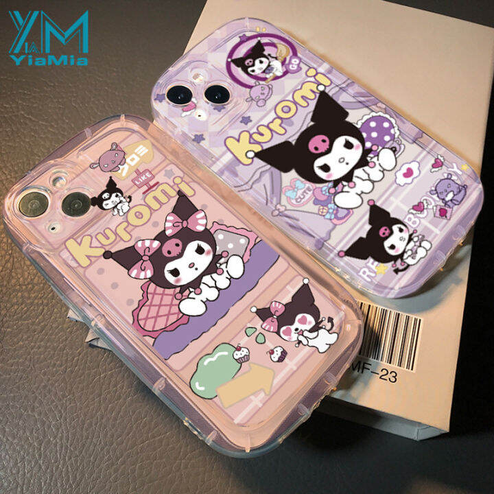 YiaMia Fashion Cute Kuromi Phone Case For iPhone 15 Pro Max 14 Pro